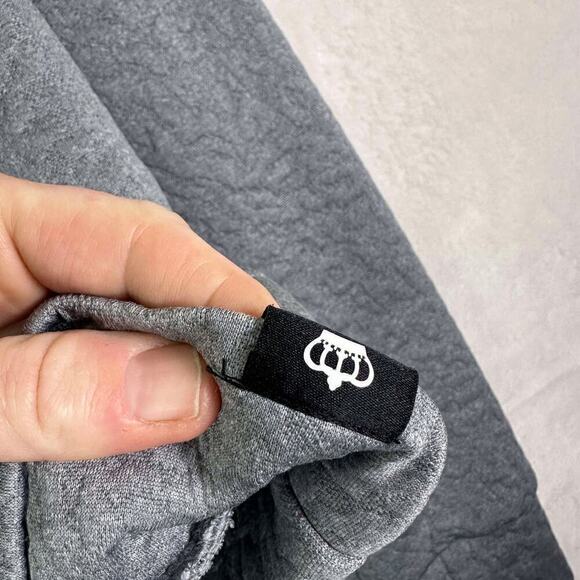 JUICY COUTURE Quilted Texture Sporty Gray High Collar Drawstring Pullover Cozy M - Picture 7 of 12